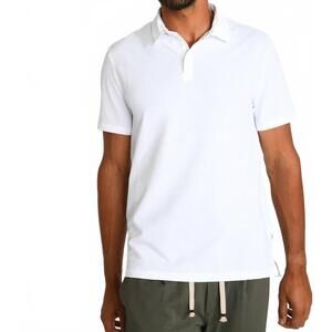 NEW CALA 1789 vasco trieste embossed fabric polo shirt in white